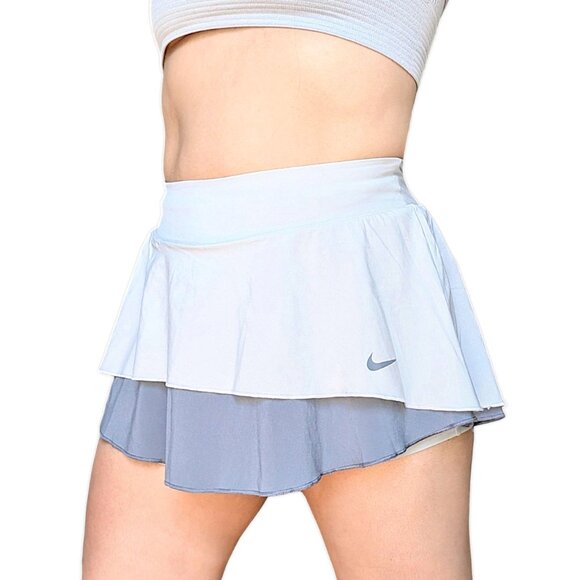 Nike women's dri fit grey two tone layered flouncy woven high rise skort size S - Picture 1 of 11